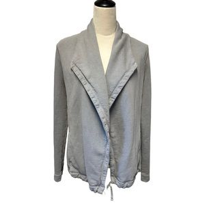James Perse Light Gray Draped Zip-Front Hoodie